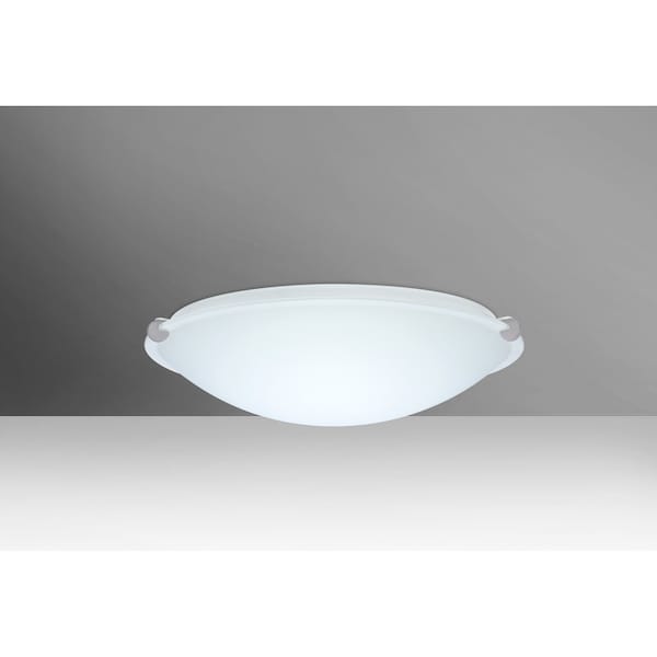 Besa Lighting Trio 12 Ceiling, White, Satin Nickel Clips, 1x11W LED 968207-LED-SN - main